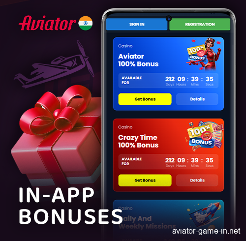 Available bonuses for players from India on Aviator app